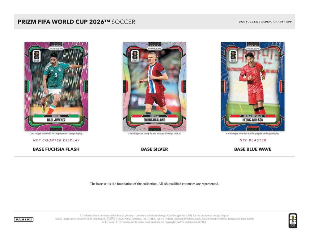Panini 2026 Prizm FIFA World Cup Soccer sample Prizm cards